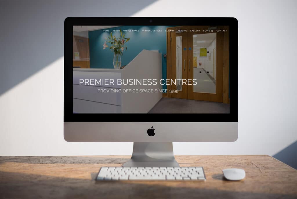 Premier Business Centres Website Design On Computer By Sprint Digital Marketing Agency