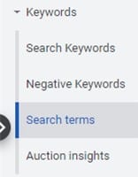 Search Terms Google Ads