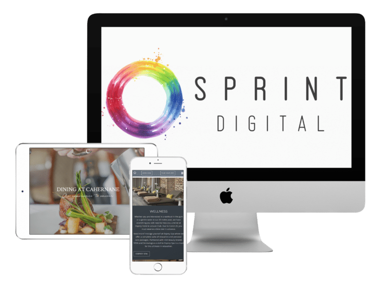 Sprint Digital Website Design mock up on multiple devices