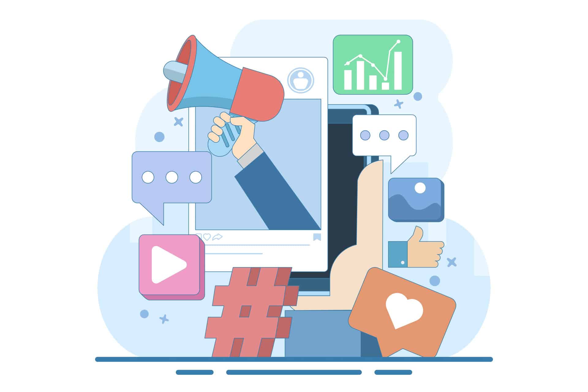 Social media cartoon design