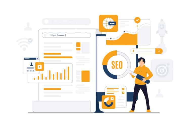 Cartoon graphic of SEO